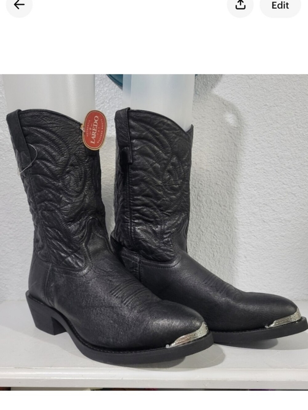 Laredo Men's East Bound Western Boots Size 9D New Black